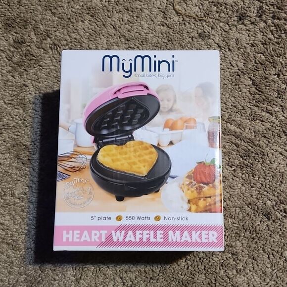 NWT MyMini My Mini Heart Waffle Maker Pink - Picture 1 of 6